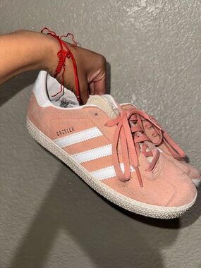 adidas Gazelle Salmon pink Suede Sneakers with White Stripes